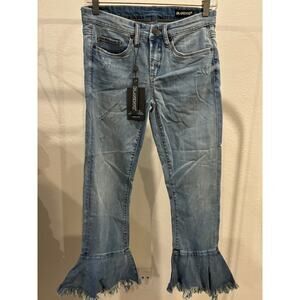 Blank NYC x Revolve Ruffle Crop Jeans Fancy That Wash Aize 26 New